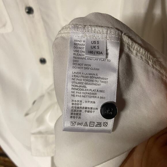 Urban Outfitters White Modal Short Sleeve Button Down Shirt Men's Size Small - Picture 5 of 7